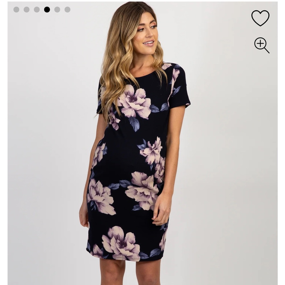 PinkBlush navy  floral maternity dress